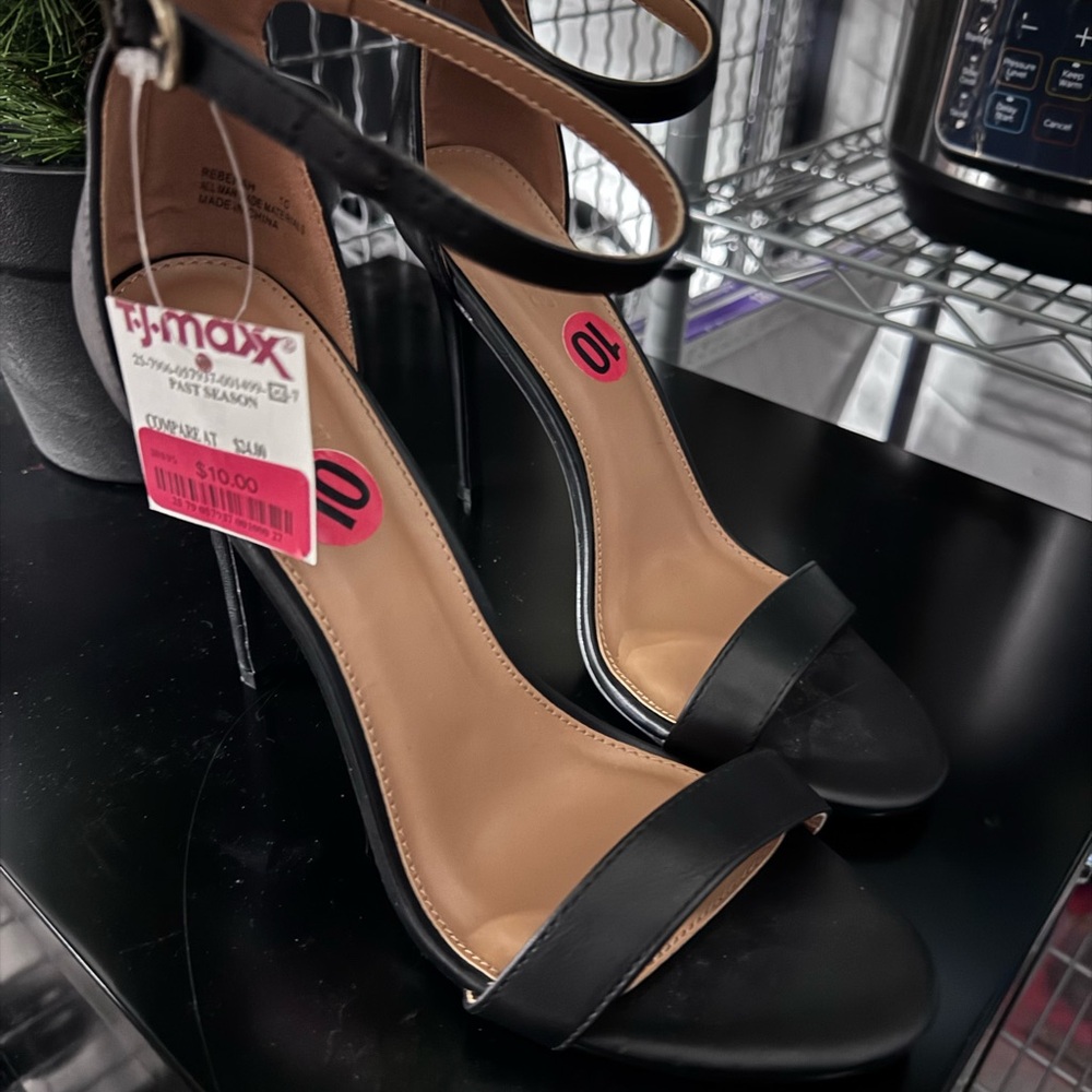 Charlotte Russe Black Strappy Heels